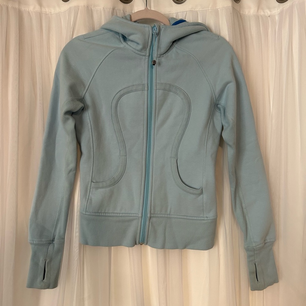 Lululemon Scuba Full-Zip Hoodie in Light Blue